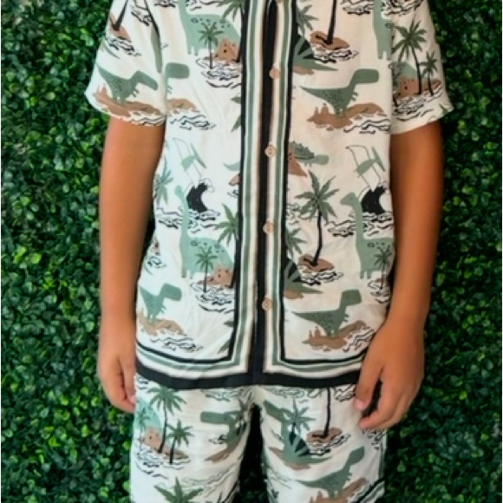 Kids Dinosaur Print Pajamas